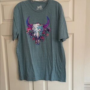 Graphic Bull Skull T-Shirt xl